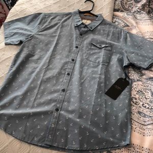 Six Lincoln Anchor Button Down T Shirt w/ Collar